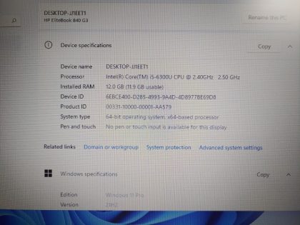 **NO BATTERY INSTALLED**  Tested and Working as it should. Clean install of Windows 11 Pro Operating system. May have a few minor cosmetic scratches/scuffs. For your help