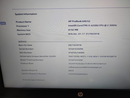 and looks like a small crack in the vent (View images 9 & 10). Theres also a tiny pressure mark in the bottom of the LCD (View image 11). Tested and Working as it should. Boots to the BIOs. May have a few minor cosmetic scratches/scuffs. For your help