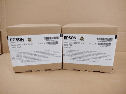 LOT of 2 - Brand NEW Sealed!Item Specifics: MPN : ELPLP67UPC : N/ABrand : EpsonType : Projector Bulb/LampCompatible Brand : EpsonModel : ELPLP67 - 1