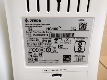 The cartridges are included and both look to have almost a full roll of wristbands. **NO POWER ADAPTERS**Item Specifics: MPN : ZEBRA HC100UPC : N/ATechnology : ThermalInput Type : MonochromeOutput Type : Black and WhiteBrand : ZebraModel : HC100 (HC100-3001-1100)Product Line : Zebra ZBlack Print Speed : 1 ppmConnectivity : Ethernet (RJ-45)Type : Label PrinterFeatures : NetworkableMemory : 8 MB - 5