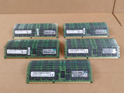 LOT of 47 - Excellent Condition! Tested and Pulled from a working environment!Item Specifics: MPN : MT36JSF2G72PZ-1G9E1HEUPC : N/AType : DDR3 SDRAMForm Factor : RDIMMBrand : MicronNumber of Pins : 240Bus Speed : PC3-14900 (DDR3-1866)Number of Modules : 47Capacity per Module : 16GBModel : MT36JSF2G72PZ-1G9E1HEMemory Features : ECC Memory