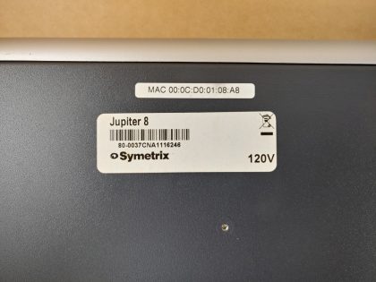 Good Condition! Tested and Pulled from a working environment! There is some small pieces of velcro on the top. **NO POWER ADAPTER INCLUDED** Item Specifics: MPN : Jupiter 8UPC : N/AType : Speaker ManagementBrand : SymetrixModel : Jupiter 8Form Factor : Rack-Mountable - 9