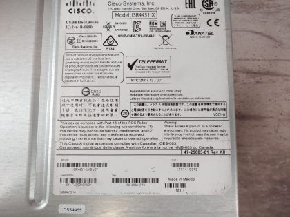 Good Condition! Tested and Pulled from a working environment! There is some minor cosmetic scratches/scuffs from normal use. **NO POWER CORDS INCLUDED**Item Specifics: MPN : ISR4451-X/K9 V07UPC : N/AForm Factor : Rack-MountableBrand : CiscoModel : ISR4451-X/K9 V07Network Connectivity : Wired-Ethernet (RJ-45)Max. LAN Data Rate : 1000 Mbps/1 GbpsType : Ethernet SwitchNumber of LAN Ports : 4 - 11