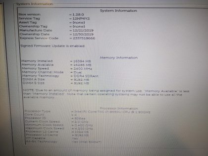 we have added actual images to this listing of the Dell Latitude you would receive. **NO POWER ADAPTER / NO SSD or HDD/ NO OS/ NO BATTERY OR  BATTERY CABLE INSTALLED**Item Specifics: MPN : Latitude 7490UPC : N/AType : LaptopBrand : DellProduct Line : LatitudeModel : Latitude 7490Operating System : N/AScreen Size : 14" HD (1366 x 768) Anti-Glare Non-TouchProcessor Type : Intel Core i7-8650U 8th GenProcessor Speed : 1.90GHzGraphics Processing Type : Intel(R) UHD Graphics 620Memory : 16GBHard Drive Capacity : N/A - 4