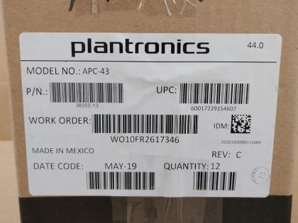 BRAND NEW OPEN BOX! LOT OF 12!Item Specifics: MPN : APC-43UPC : N/AType : Electronic Hook Switch CableBrand : PlantronicsConnector Type : Electronic Hook SwitchModel : APC-43 - 3