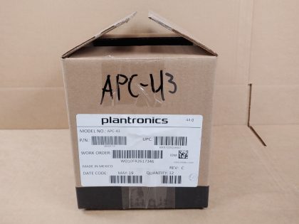 BRAND NEW OPEN BOX! LOT OF 12!Item Specifics: MPN : APC-43UPC : N/AType : Electronic Hook Switch CableBrand : PlantronicsConnector Type : Electronic Hook SwitchModel : APC-43 - 1