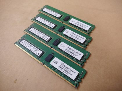 LOT of 4 - Excellent condition! Tested and pulled from a working environment! Item Specifics: MPN : MTA18ASF2G72PZ-2G6D1SIUPC : N/AType : Server MemoryForm Factor : RDIMMBrand : MicronNumber of Pins : 288Bus Speed : PC4-2666VNumber of Modules : 4Capacity per Module : 16GBTotal Capacity : 64GBMemory Features : ECC Memory