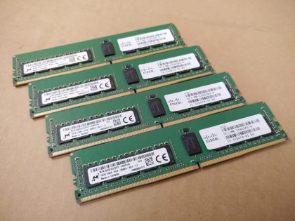 LOT of 4 - Excellent condition! Tested and pulled from a working environment! Item Specifics: MPN : MTA18ASF2G72PZ-2G6D1SIUPC : N/AType : Server MemoryForm Factor : RDIMMBrand : MicronNumber of Pins : 288Bus Speed : PC4-2666VNumber of Modules : 4Capacity per Module : 16GBTotal Capacity : 64GBMemory Features : ECC Memory