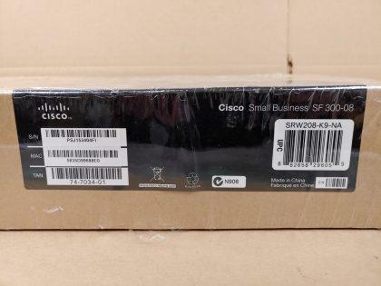 BRAND NEW SEALED!!Item Specifics: MPN : SF300-08UPC : 882658296055Type : Ethernet SwitchBrand : CISCOModel : SF300-08Network Management Type : Fully-ManagedLayer : 3Number of LAN Ports : 8Network Connectivity : Wired-Ethernet (RJ-45)Max. Data Transfer Rate : 100 MbpsEthernet Technology : Fast Ethernet (100-Mbit/s) - 3