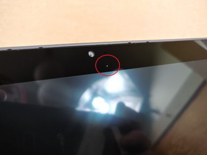 There is a tiny speck/bubble under the camera (View image 9). Tested and Working as it should. Boots to the BIOs. May have a few minor cosmetic scratches/scuffs. For your help