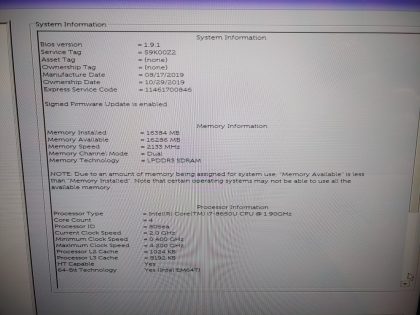 we have added actual images to this listing of the Dell Latitude you would receive. **NO POWER ADAPTER / NO SSD or HDD/ NO OS/ NO BATTERY or CABLE INSTALLED**Item Specifics: MPN : Latitude 7390 2-in-1UPC : N/AType : LaptopBrand : DellProduct Line : LatitudeModel : Latitude 7390 2-in-1Operating System : N/AScreen Size : 13.3-inch TouchscreenProcessor Type : Intel Core i7-8650U 8th GenProcessor Speed : 1.90GHzGraphics Processing Type : Intel(R) Kabylake GraphicsMemory : 16GBHard Drive Capacity : N/A - 5