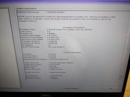 There is a handful of tiny specks of wear on the screen from the keyboard (View image 9). Tested and Working as it should. Boots to the BIOs. May have a few minor cosmetic scratches/scuffs. For your help