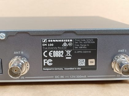 Good Condition! Tested and pulled from a working environment! **NO POWER ADAPTER INCLUDED**Item Specifics: MPN : EW 100 G3UPC : N/ABrand : SennheiserType : Wireless ReceiverModel : EW 100 G3Connectivity : WirelessFrequency Range : 566 - 608 MHzForm Factor : Microphone Receiver - 6