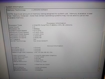 we have added actual images to this listing of the Dell Latitude you would receive. **NO POWER ADAPTER / NO SSD or HDD/ NO OS/ NO BATTERY or CABLE INSTALLED**Item Specifics: MPN : Latitude 7390 2-in-1UPC : N/AType : LaptopBrand : DellProduct Line : LatitudeModel : 7390 2-in-1Operating System : N/AScreen Size : 13.3-inch TouchscreenProcessor Type : Intel Core i7-8650U 8th GenProcessor Speed : 1.90GHzGraphics Processing Type : Intel(R) Kabylake GraphicsMemory : 16GBHard Drive Capacity : N/A - 5