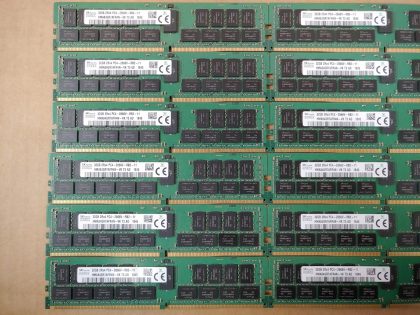 LOT of 12 - Excellent Condition! Tested and pulled from a working environment!  ***THIS IS NOT DESKTOP MEMORY***Item Specifics: MPN : HMA84GR7AFR4N-VKUPC : N/AType : Server MemoryForm Factor : RDIMMBrand : SK HynixNumber of Pins : 288Bus Speed : PC4-21300 (DDR4-2666)Number of Modules : 12Capacity per Module : 32GBTotal Compacity : 348GBMemory Features : ECC Memory