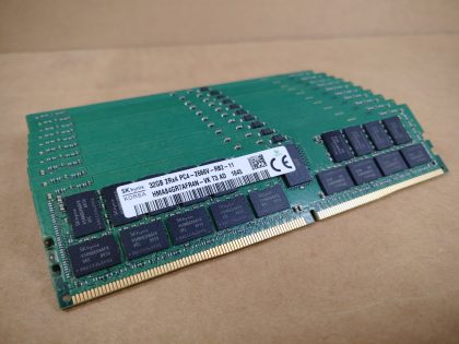 LOT of 12 - Excellent Condition! Tested and pulled from a working environment!  ***THIS IS NOT DESKTOP MEMORY***Item Specifics: MPN : HMA84GR7AFR4N-VKUPC : N/AType : Server MemoryForm Factor : RDIMMBrand : SK HynixNumber of Pins : 288Bus Speed : PC4-21300 (DDR4-2666)Number of Modules : 12Capacity per Module : 32GBTotal Compacity : 348GBMemory Features : ECC Memory