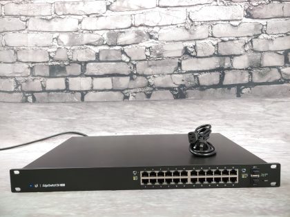 Excellent Condition! Tested and working as it should! Pulled from a working environment! May have a minor scratch/scuff from normal use. **POWER CORD INCLUDED**Item Specifics: MPN : ES-24-250WUPC : N/AType : Ethernet SwitchForm Factor : Rack-MountableBrand : UbiquitiModel : ES-24-250WLayer : 2Network Management Type : Fully ManagedNumber of LAN Ports : 24 - 1