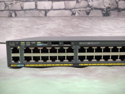 Good Condition! Tested and pulled from a working environment! There is a few scratches/scuffs from normal use. **NO POWER CORD INCLUDED**Item Specifics: MPN : WS-C2960X-48TS-LUPC : N/AType : Ethernet SwitchForm Factor : Rack-MountableBrand : CiscoModel : WS-C2960X-48TS-LNumber of LAN Ports : 48Ethernet Technology : Gigabit Ethernet (1000-Mbit/s) - 2
