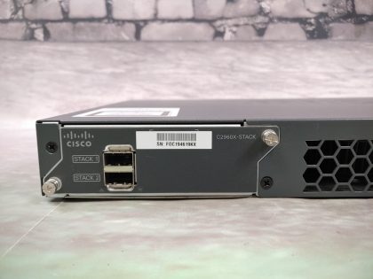 Good Condition! Tested and pulled from a working environment! There is a few scratches/scuffs from normal use. **NO POWER CORD INCLUDED**Item Specifics: MPN : WS-C2960X-48TS-LUPC : N/AType : Ethernet SwitchForm Factor : Rack-MountableBrand : CiscoModel : WS-C2960X-48TS-LNumber of LAN Ports : 48Ethernet Technology : Gigabit Ethernet (1000-Mbit/s) - 7
