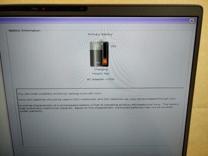 as well as the 2 small strips on the back of the hinge cover. Battery states "FAIR". Tested and Working as it should. Boots to the BIOs. May have a few minor cosmetic scratches/scuffs. For your help