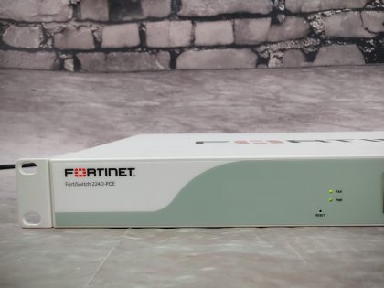Great condition! Tested and pulled from a working environment! **POWER CORD INCLUDED**Item Specifics: MPN : FS-224D-POEUPC : N/AType : Network SwitchForm Factor : Rack-MountableBrand : FortinetModel : FS-224D-POENetwork Management Type : Fully ManagedNetwork Connectivity : Wired-Ethernet (RJ-45)Number of LAN Ports : 24Ethernet Technology : Gigabit Ethernet (1000-Mbit/s) - 2