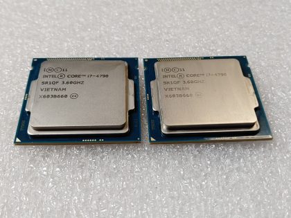 LOT of 2 - Excellent condition! Tested and pulled from a working environment! Item Specifics: MPN : SR1QFUPC : N/ABrand : IntelProcessor Type : Core i7 4th GenNumber of Cores : 4Socket Type : LGA 1150/Socket H3Clock Speed : 3.60GHzProcessor Model : Intel Core i7-4790L2 Cache : 1 MBL3 Cache : 8 MBType : Processor - 2