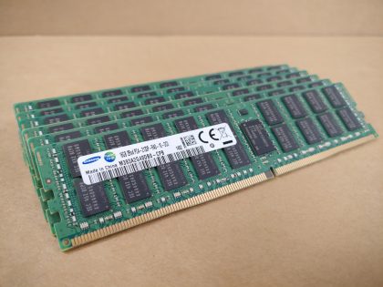 LOT of 8 - Great Condition! Tested and Pulled from a working environment!Item Specifics: MPN : M393A2G40DB0-CPBUPC : N/AType : Server MemoryForm Factor : RDIMMBrand : SamsungNumber of Pins : 288Bus Speed : PC4-17000 (DDR4-2133)Number of Modules : 8Capacity per Module : 16GBTotal Capacity : 128GB - 1