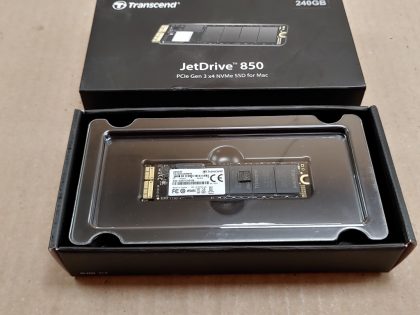 Item Specifics: MPN : JetDrive 850 240gbUPC : 0760557841814Brand : TranscendModel : JetDrive 850Storage Capacity : 240gbInterface : NVMEType : Storage - 3