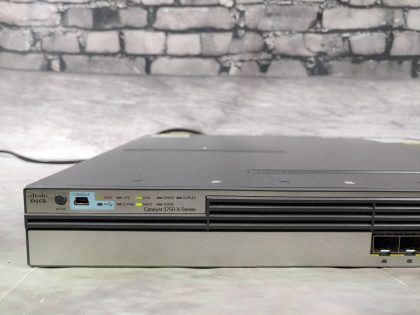 Good Condition! Tested and Pulled from a working environment! There is a few minor cosmetic scratches and scuffs from normal use. Item Specifics: MPN : WS-C3750X-12S-S V05UPC : N/AType : Network SwitchForm Factor : Rack-MountableBrand : CiscoModel : WS-C3750X-12S-S V05Network Management Type : Fully ManagedNumber of LAN Ports : 12 - 2