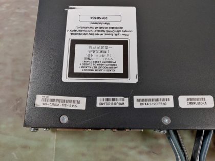 Good Condition! Tested and Pulled from a working environment! There is a few minor cosmetic scratches and scuffs from normal use. Item Specifics: MPN : WS-C3750X-12S-S V05UPC : N/AType : Network SwitchForm Factor : Rack-MountableBrand : CiscoModel : WS-C3750X-12S-S V05Network Management Type : Fully ManagedNumber of LAN Ports : 12 - 9