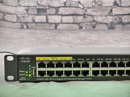 Great Condition! Tested and pulled from a working environment! **POWER CORD INCLUDED**Item Specifics: MPN : SG350X-48P-K9UPC : N/AType : Ethernet SwitchForm Factor : Rack-MountableBrand : CiscoModel : SG350X-48P-K9 V03Network Management Type : Fully ManagedNumber of LAN Ports : 48Max. Data Transfer Rate : 1 Gbps - 2