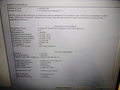 but working as it should. There is a small crack in the plastic next to the HDMI port (View image 9). There is a faint wear line on the screen from the keyboard. Tested and Working as it should. Boots to the BIOs. May have a few minor cosmetic scratches/scuffs. For your help