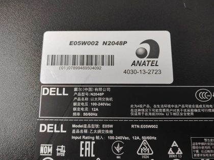 **NO POWER CORD INCLUDED** Good Condition. Tesed and pulled from a working environment! There is light scratches/scuffs from normal use. Item Specifics: MPN : N2048PUPC : N/AType : Ethernet SwitchForm Factor : Rack MountableBrand : DellModel : N2048PNetwork Management Type : Fully ManagedNetwork Connectivity : Wired-Ethernet (RJ-45)Number of LAN Ports : 48Maximum LAN Data Rate : 1000 Mbps/1 GbpsMax. Data Transfer Rate : 10 GbpsEthernet Technology : Gigabit Ethernet (1000-Mbit/s) - 9