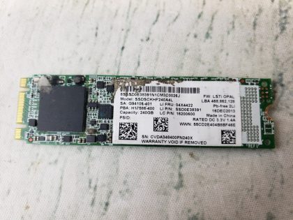ITEM is in GOOD working and cosmetic condition. Actual item pictured. Item Specifics: MPN : SSDSCKHF240A4L 240GB SSDUPC : N/AForm Factor : M.2Brand : IntelModel : SSDSCKHF240A4LStorage Capacity : 240GB - 2