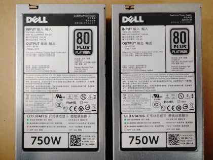 LOT of 2 - Great condition! Tested and pulled from a working environment! Item Specifics: MPN : 5NF18UPC : N/ABrand : DELLModel : D750E-S1 / 5NF18Type : Power SupplyMax. Output Power : 750W - 8