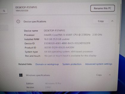 we have added actual images to this listing of the Lenovo ThinkCentre you would receive. Clean install of Windows 11 Pro Operating system. May have some minor scratches/dents/scuffs. [ What is included: Lenovo ThinkCentre + Power Adapter + 30-Day Warranty Included ]Item Specifics: MPN : ThinkCentre M910qUPC : N/ABrand : LenovoProduct Line : ThinkCentre Model : ThinkCentre M910q TinyOperating System : Windows 11 Pro x64Screen Size : N/AProcessor Type : Intel Core i5-6500T 6th GenProcessor Speed : 2.50GHz / 2.50GHzGraphics Processing Type : Intel(R) HD Graphics 530Memory : 16GBHard Drive Capacity : 512GB M.2 SSDType : Desktop - 2