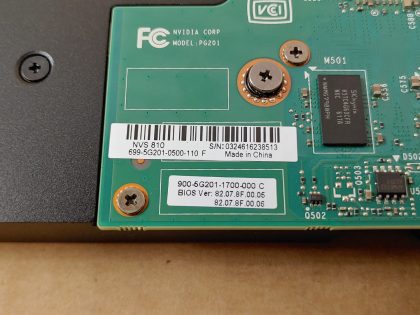 Excellent condition! Tested and pulled from a working machine.Item Specifics: MPN : VCNVS810UPC : N/AChipset/GPU Manufacturer : NVIDIABrand : PNY / NVIDIAChipset/GPU Model : NVIDIA NVS 810Compatible Port/Slot : PCI Express 3.0 x16Memory Size : 4GBConnectors : x8 Mini Display PortMemory Type : DDR3Type : Graphics Card - 8