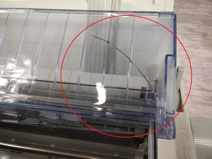 and where the tab hooks in has a small crack (View image 11). Overall in good working condition! Tested and pulled from a working environment! **POWER CORD INCLUDED**Item Specifics: MPN : MICROLINE 421UPC : N/ATechnology : Dot MatrixPrinter Type : Dot MatrixOutput Type : Black and WhiteBrand : OKIModel : MICROLINE 421Product Line : OKI MicrolineType : Printer - 5