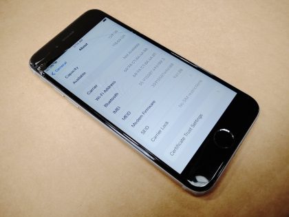 **CRACKED SCREEN** Unlocked! (NO CHARGER OR CABLES INCLUDED) The top left corner of the screen is cracked/damaged (View image 7). There is some scratches on the screen as well. There is 2 tiny white spots/pressure marks in the middle of the screen (View image 8). Battery health is 93% and holds a great charge  Updated to the latest iOS.Item Specifics: MPN : MKT32LL/AUPC : N/ABrand : AppleModel : iPhone 6s / MKT32LL/ANetwork : UnlockedConnectivity : Bluetooth