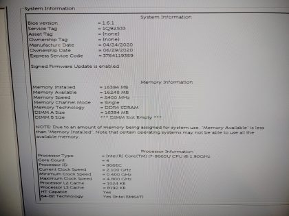 we have added actual images to this listing of the Dell Latitude you would receive. **NO POWER ADAPTER / NO SSD or HDD/ NO OS**Item Specifics: MPN : Latitude 7400UPC : N/AType : LaptopBrand : DellProduct Line : LatitudeModel : Latitude 7400Operating System : N/AScreen Size : 14-inch FHDProcessor Type : Intel Core i7-8665U 8th GenProcessor Speed : 1.90GHzGraphics Processing Type : Intel(R) UHD GraphicsMemory : 16GBHard Drive Capacity : N/A - 5