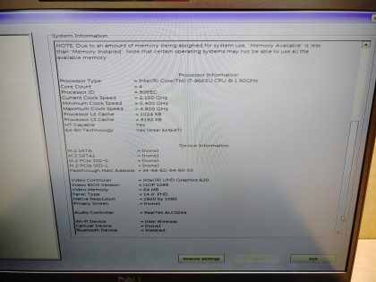 and the plastic is a little cracked around the screw hole (View image 6). There is a small hairline crack on the edge of the bottom plate (View image 9). Battery states "Excellent" but will lose charge quickly. Tested and Working as it should. Boots to the BIOs. May have a few minor cosmetic scratches/scuffs. For your help