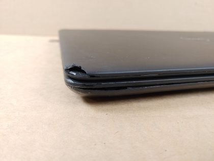 **NO OS** Front corner of the Lid and Palmrest/Base is damaged (View images 7-9). Battery States "GOOD" but DOES NOT hold a charge for long. Boots to the BIOs. Screen is in good condition! May have a few minor cosmetic scratches/scuffs.& ;**NO POWER ADAPTER INCLUDED**  For your help