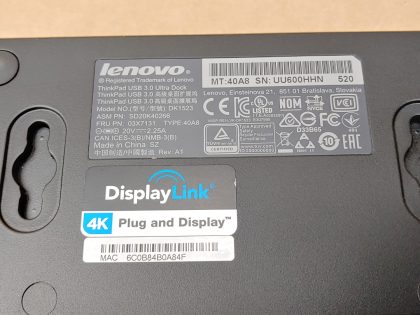 Great Condition! Tested and pulled from a working environment! **OEM POWER ADAPTER INCLUDED**Item Specifics: MPN : DK1523UPC : N/ACompatible Brand : For LenovoCompatible Product Line : For Lenovo ThinkPadCompatible Model : For LenovoPorts/Interfaces : USB 3.0Brand : LenovoModel : ThinkPad USB 3.0 Ultra DockType : Docking Station - 9