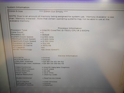 There is a tiny crack in the top right corner of the screen bazel (View image 9). Tested and Working as it should. Boots to the BIOs. May have a few minor cosmetic scratches/scuffs. For your help