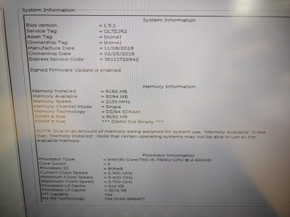 we have added actual images to this listing of the Dell Latitude you would receive. **NO POWER ADAPTER / NO SSD or HDD/ NO OS/ NO BATTERY or CABLE**Item Specifics: MPN : Latitude 7490UPC : N/AType : LaptopBrand : DellProduct Line : LatitudeModel : Latitude 7490Operating System : N/AScreen Size : 14-inch FHDProcessor Type : Intel Core i5-7300U 7th GenProcessor Speed : 2.60GHzGraphics Processing Type : Intel(R) Kabylake GraphicsMemory : 8GBHard Drive Capacity : N/A - 5