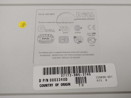 EXCELLENT! Item Specifics: MPN : RT7D5JTWUPC : N/AFeatures : Quiet KeysType : KeyboardConnectivity : WiredInterface : PS/2Brand : DellModel : RT7D5JTWColor : White - 6