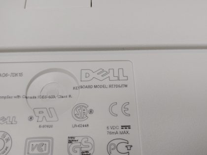 EXCELLENT! Item Specifics: MPN : RT7D5JTWUPC : N/AFeatures : Quiet KeysType : KeyboardConnectivity : WiredInterface : PS/2Brand : DellModel : RT7D5JTWColor : White - 7