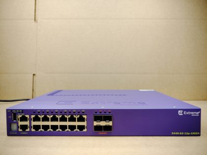 Good Condition! Tested and pulled from a working environment. **NO POWER CORD INCLUDED**Item Specifics: MPN : X440-G2-12p-10GE4UPC : N/AType : Ethernet SwitchForm Factor : Rack-MountableBrand : Extreme NetworksModel : X440-G2-12p-10GE4Network Management Type : Fully ManagedLayer : 3Number of LAN Ports : 12Network Connectivity : Wired-Ethernet (RJ-45)Max. Data Transfer Rate : 1 GbpsEthernet Technology : Gigabit Ethernet (1000-Mbit/s)Network Type : ATA over Ethernet - 1