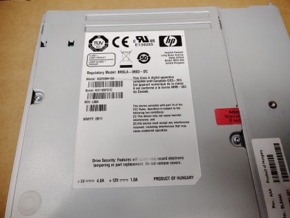 **UNTESTED / AS-IS** Fan looks to be damaged and the metal housing around the fan is bent (View image 9). Item Specifics: MPN : 603882-001UPC : N/AType : External Tape DriveFormat : LTO-5Brand : HPModel : AQ293B#103 / 603882-001 - 6