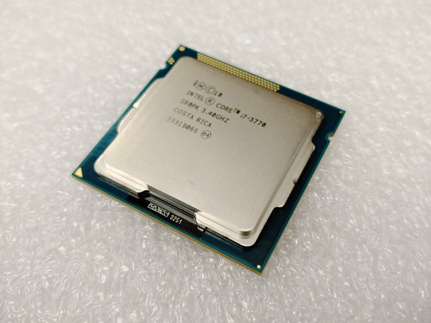 Excellent condition! Tested and pulled from a working environment! Item Specifics: MPN : SR0PKUPC : N/ABrand : IntelProcessor Type : Core i7 3rd GenNumber of Cores : 4Socket Type : LGA 1155/Socket H2Clock Speed : 3.40 GHzBus Speed : 2500 MHzL2 Cache : 1 MBL3 Cache : 8 MBProcessor Model : Intel Core i7-3770Type : Processor - 2
